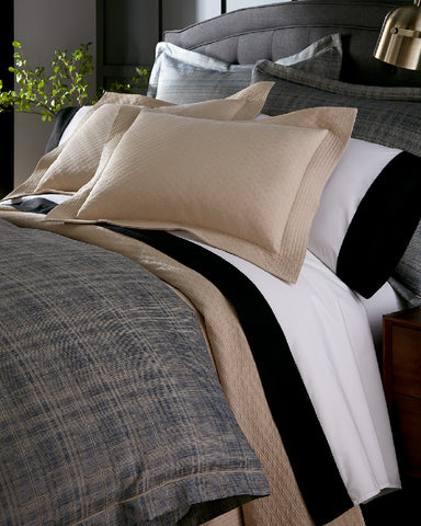 Mandalay Cuff Sheets offered the best of cotton and linen to keep cool. | Peacock Alley