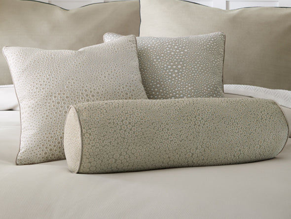 Oliver Decorative Pillows in a neutral shade with organic spotted detail