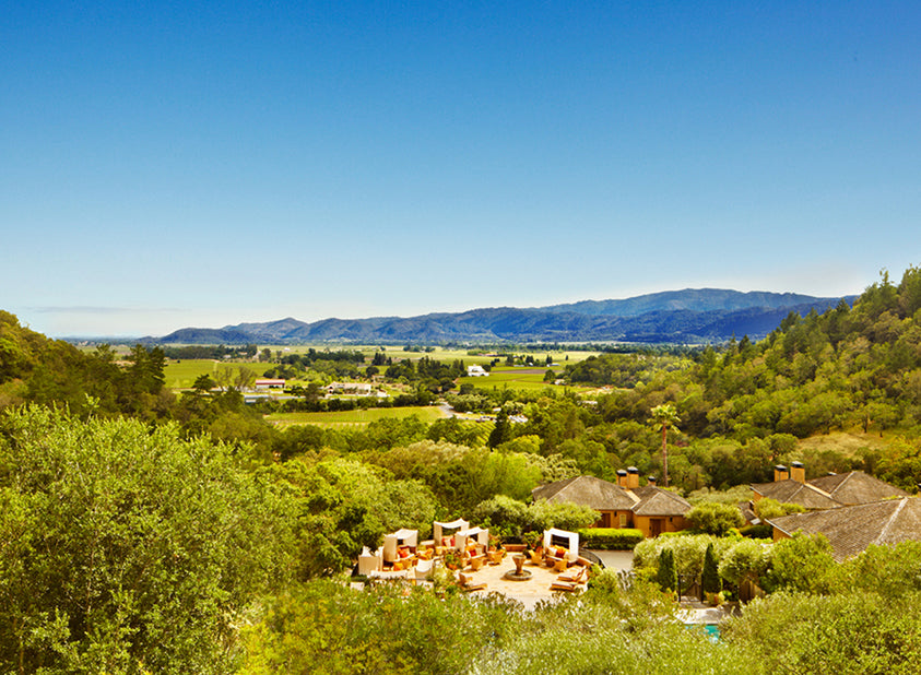 Landscape of the countryside surrounding Napa Valley's Auberge du Soleil