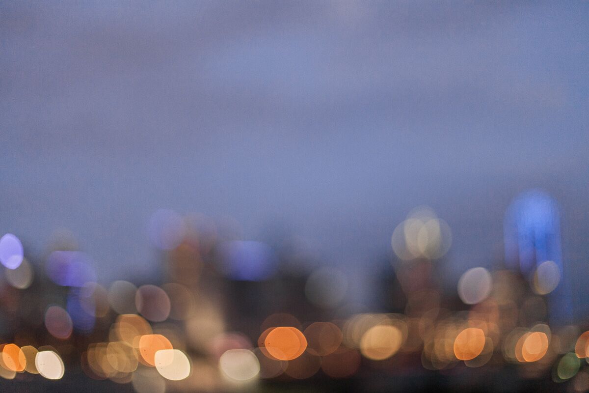 Blurred shot of the Dallas city lights