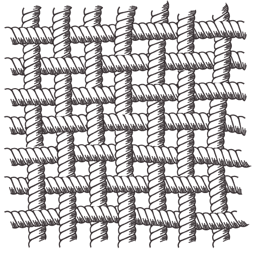 illustration of percale cotton thread weave