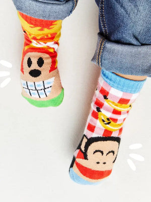 Kid's Lion & Tiger Socks, Mismatched by Design