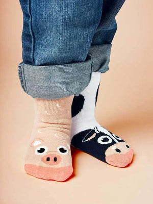 Kid's Lion & Tiger Socks, Mismatched by Design