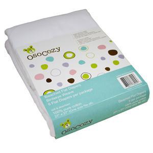 OsoCozy Unbleached Cotton Prefolds (6pk), Happy BeeHinds
