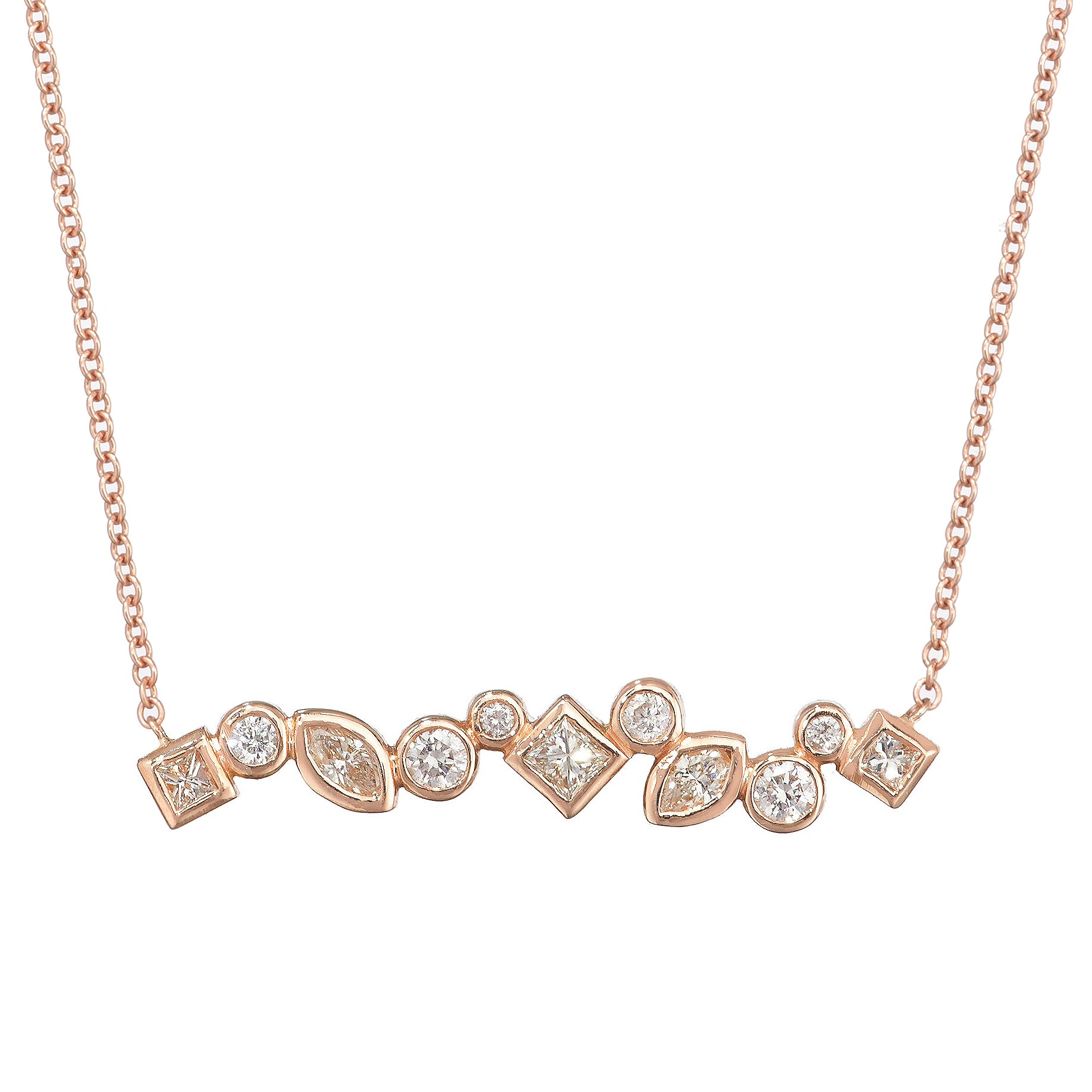 Throwing Stones Vertical Necklace Diamonds