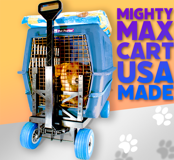 mighty max cart pet carrier wheels multi-purpose blue cart