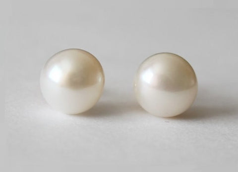 real pearl stud earrings