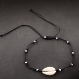 bohemian sea shell charm & metal beads anklet for women