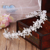 elegant sparkling clear crystal flowers hairband tiara jewelry