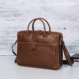 vintage pu leather laptop briefcase hand bag for men