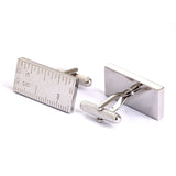 trendy silver color ruler cufflinks for men