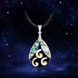 trendy natural abalone shell pendant rope chain necklace