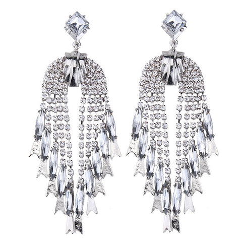luxury design long tassel dangle drop earrings for women