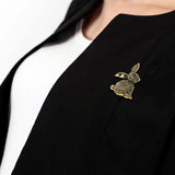 vintage cute crystal rabbit shape brooch pin for women