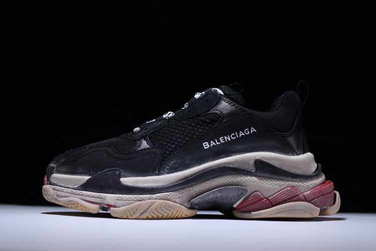 balenciaga triple s black and red