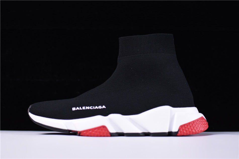 balenciaga speed trainer black white red