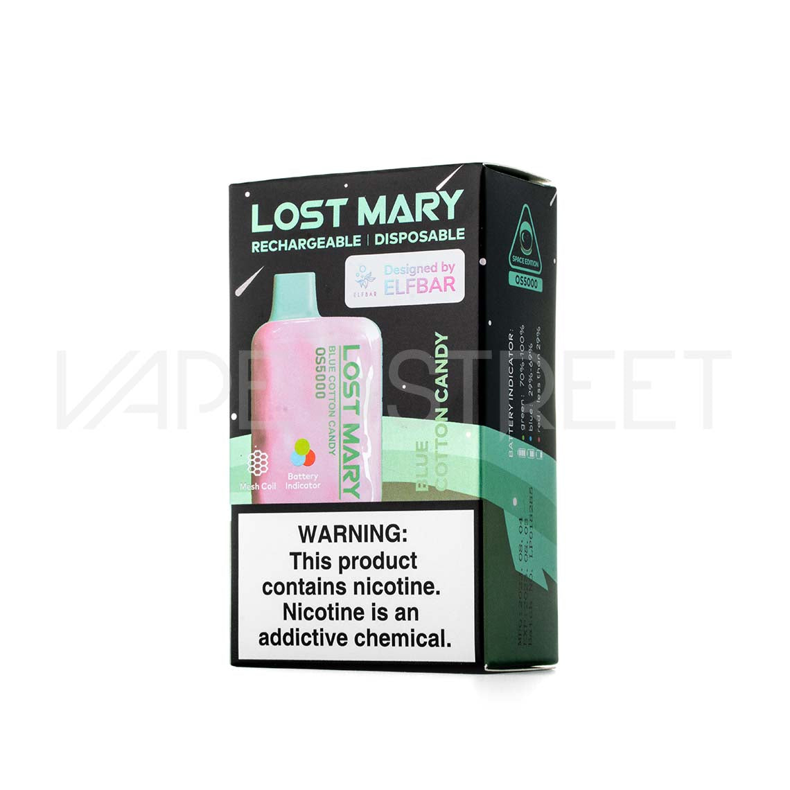 Vape Street: Lost Mary Elf Bar OS5000 - Blue Cotton Candy