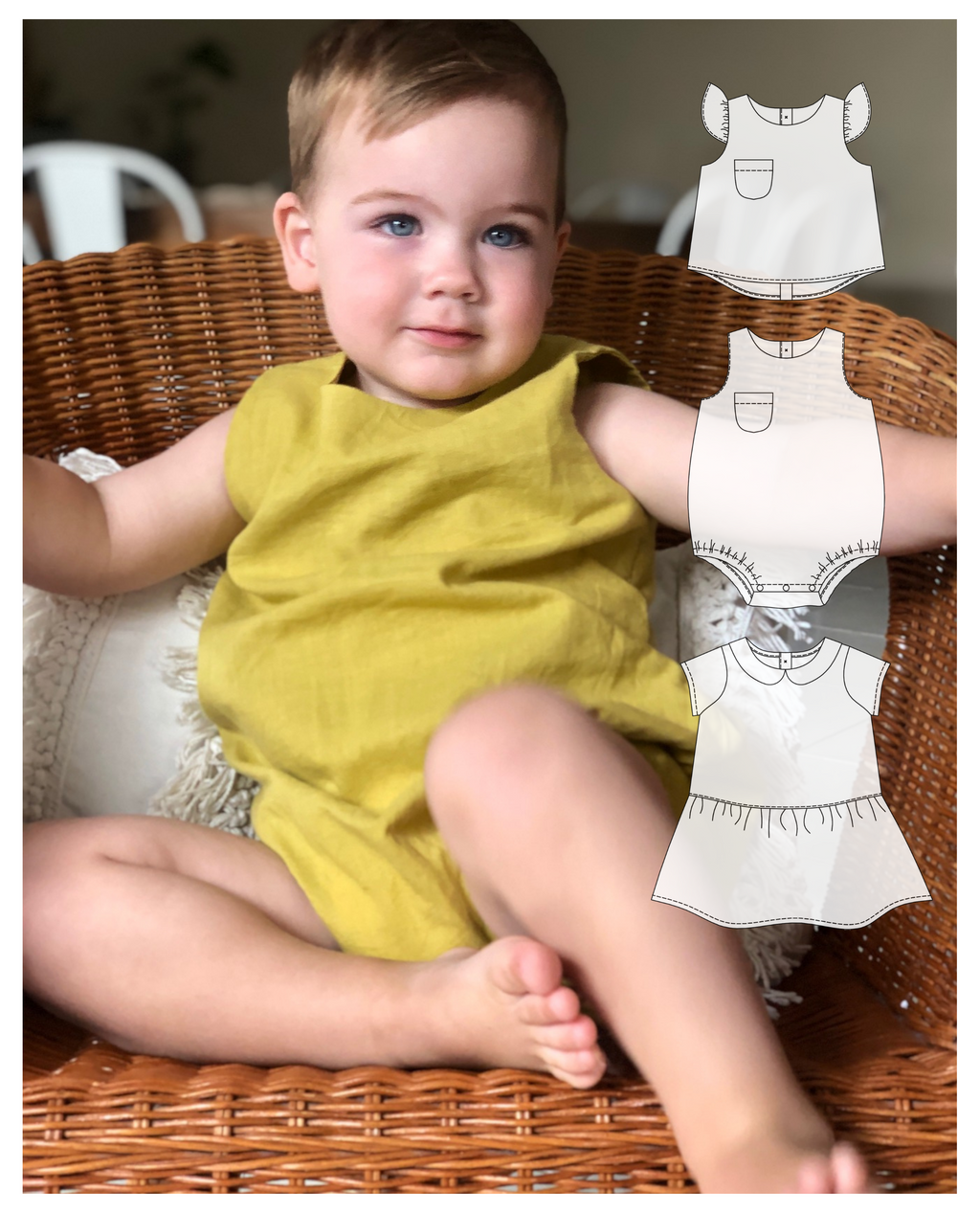 Stella Baby Dress, Top & Romper – Bebekins Patterns