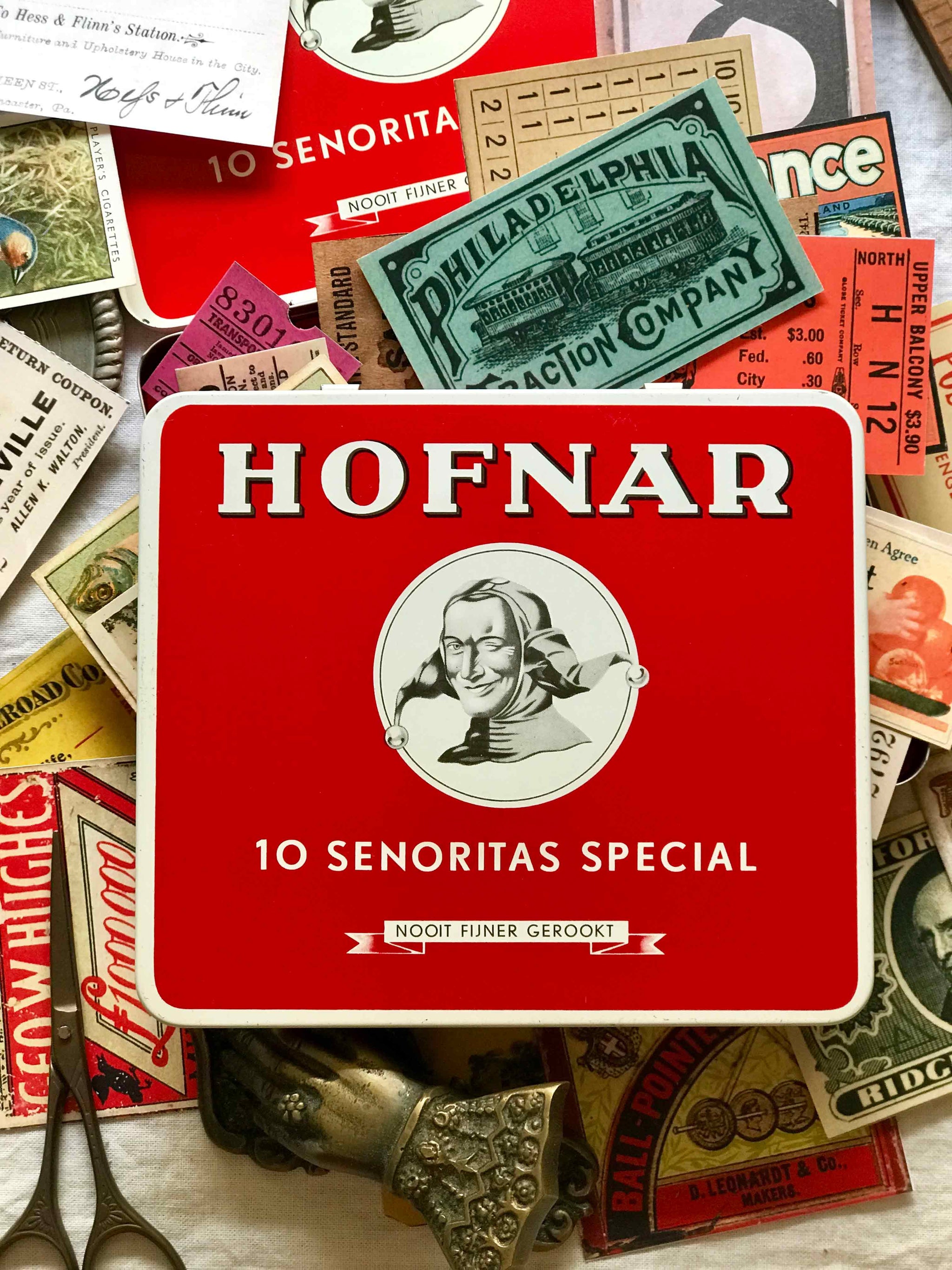 Vintage Hofnar Cigar Tin Ephemera Kit From Micmoc Com At Mic Moc