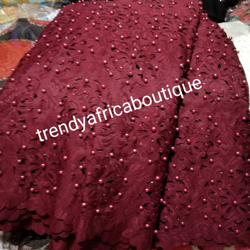 wine colored lace fabric