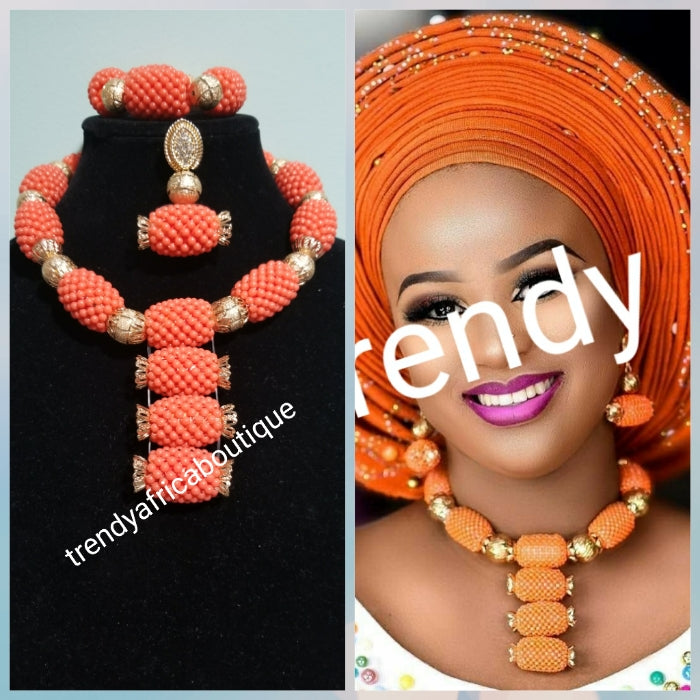 New arrival Coral-necklace set in sweet coral color. Sold as a set. Co ...