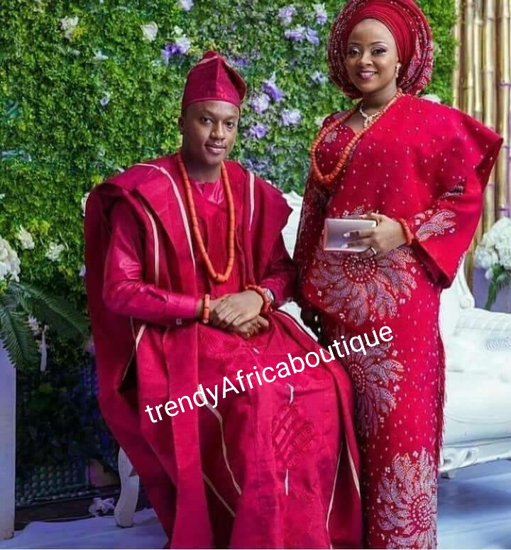 aso oke wine nigerian traditional silver african couple boutique africa woven attire order person trendy dresses individual ceremoney