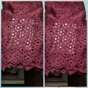 wine colored lace fabric