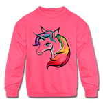 Kids Unicorn Sweatshirt - neon pink