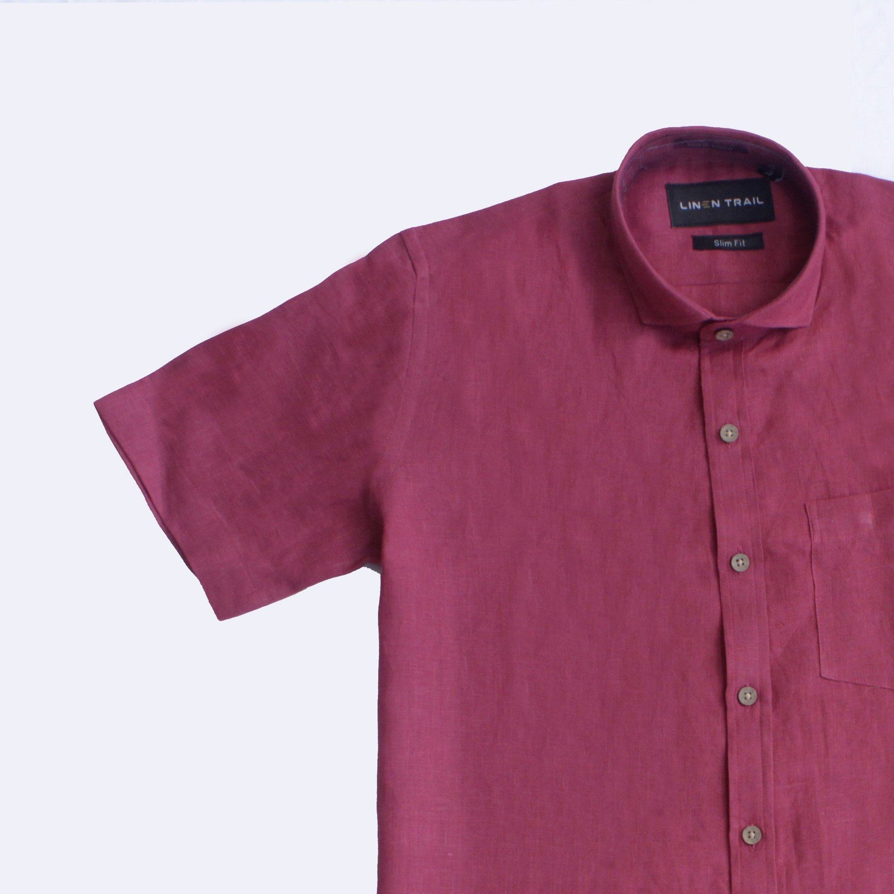 Dark Pink Linen Shirts for Men | Linen Shirts for Men by Linen Trail