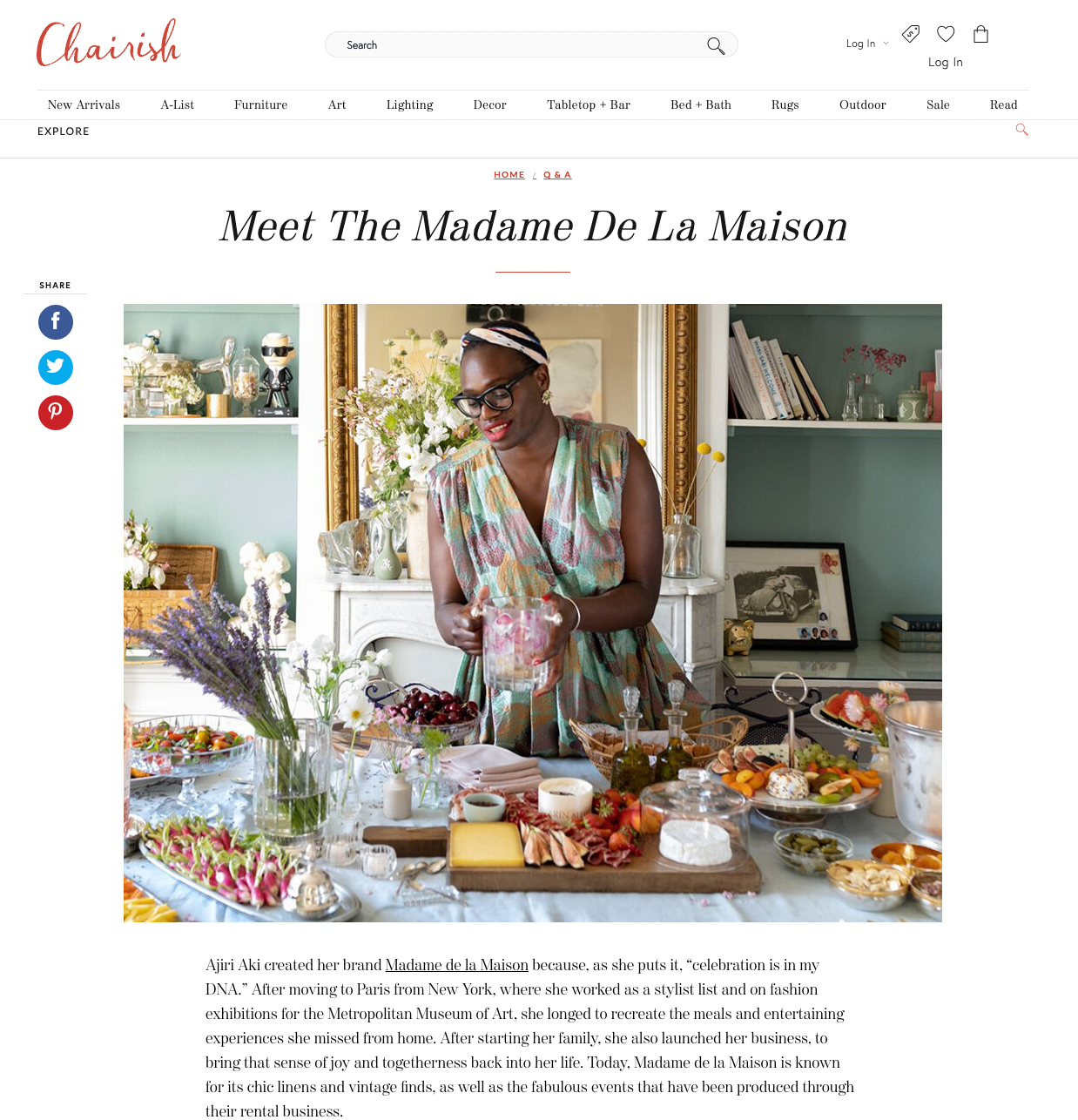 Meet Madame de la Maison on Chairish's Blog 