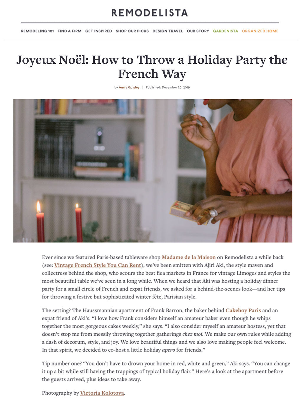 Madame de la Maison throws a French holiday party on Remodelista 