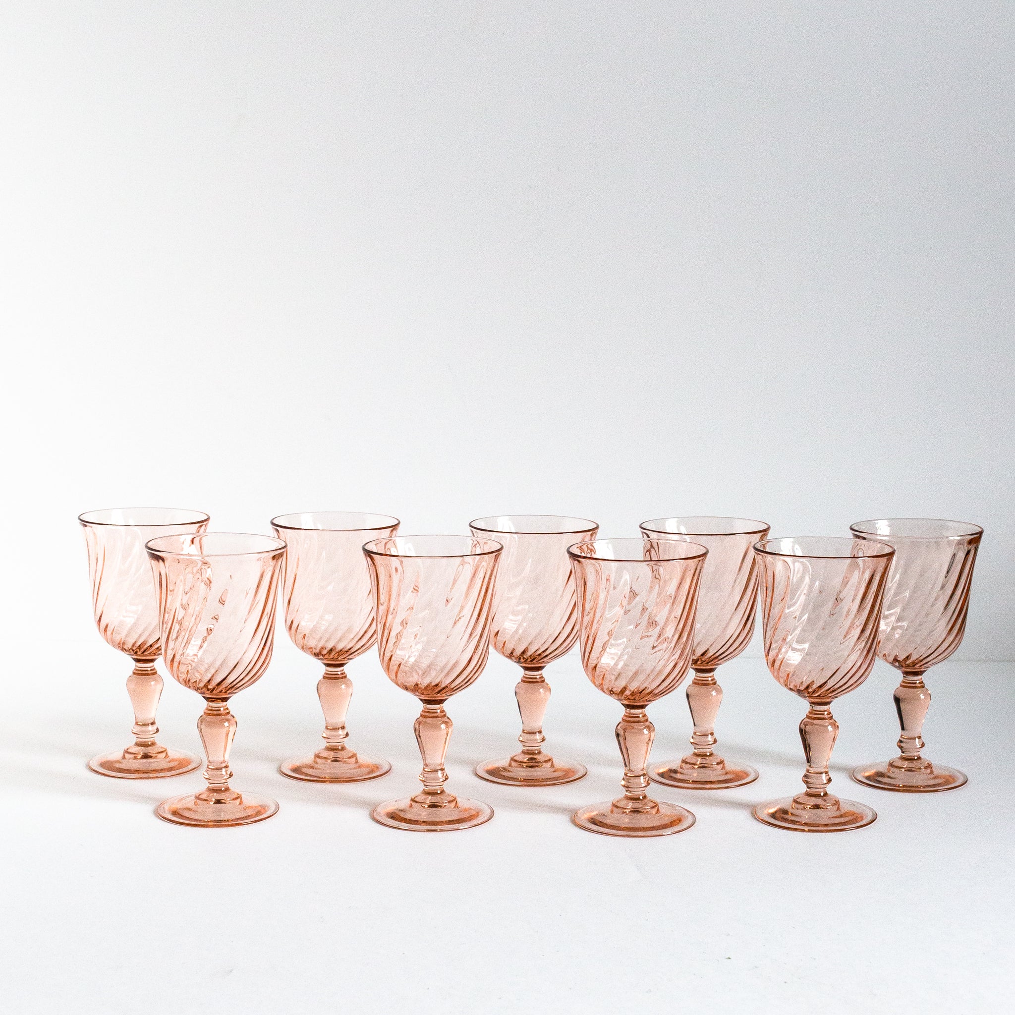 pink wine glasses