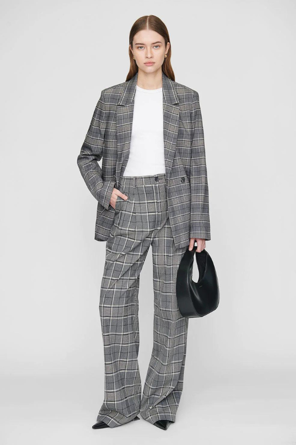 Anine Bing | Carrie Pant - Grey Plaid – Bon Emil