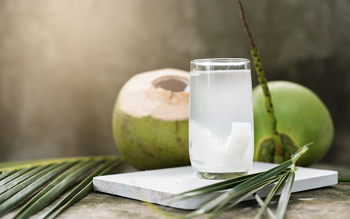 Glass of coconut juice