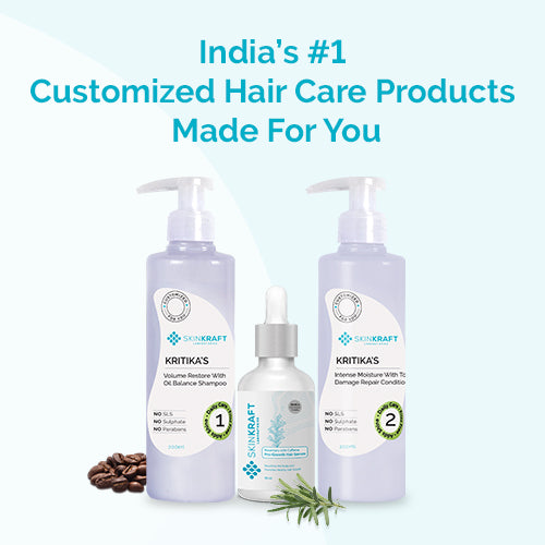 SkinKraft Customized Hair Care Kit  Hair Fall Oil Nourishing Shampoo And  Conditioner Kit For Dry  Frizzy Hair With Hydrolyzed Keratin Argan And  Rosemary  Net vol  600 ml  Amazonin Beauty