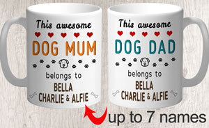 dog dad mug and dog mum mug