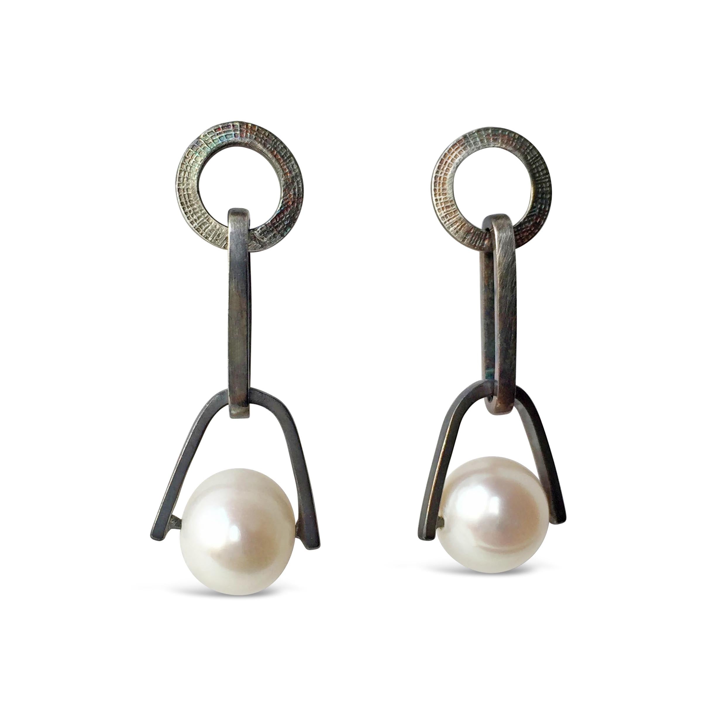 Pearl Chain Earrings - Vicky Davies Jewels