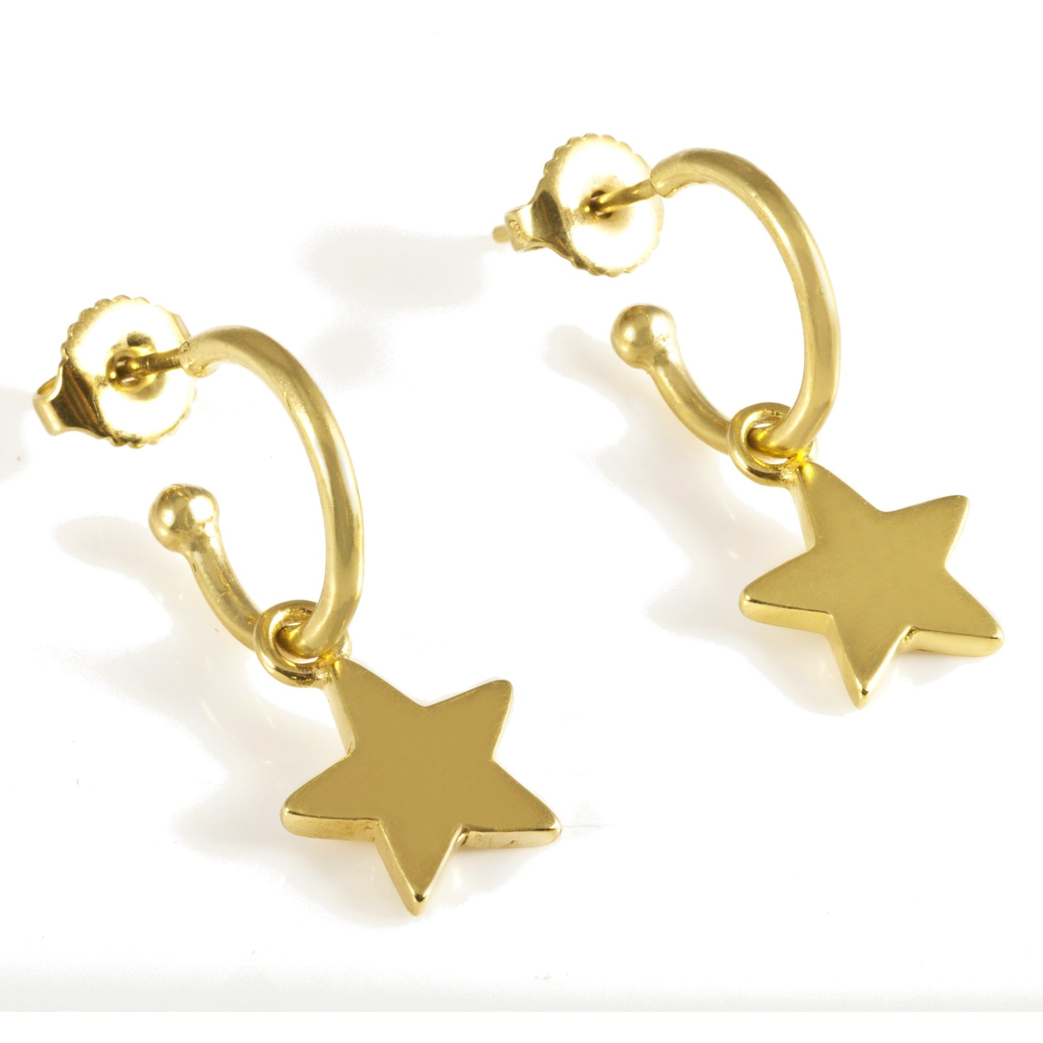 Stars on Hoops in Gold - Vicky Davies Jewels