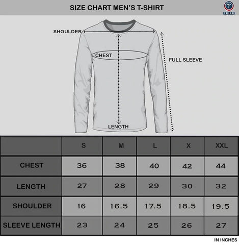 Mens Full Slevee T-Shirt Size Chart – TRIPR