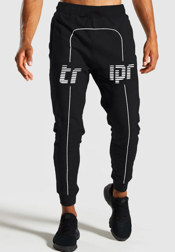 Printed Design Black Track Pants For Men