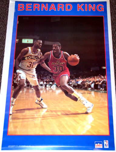 Bernard King "Superstar" (1991) Washington Bullets NBA Action Poster - Starline