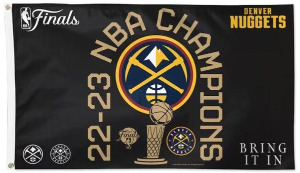*SHIPS 6/23* Denver Nuggets 2023 NBA Champions Official Commemorative DELUXE 3'x5' FLAG - Wincraft