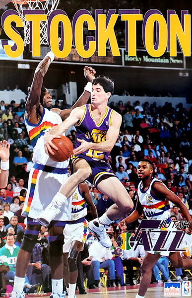 John Stockton "Classic" Utah Jazz NBA Action Poster - Starline1992
