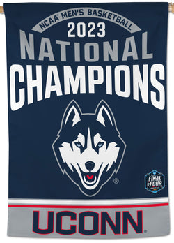 UConn Huskies 2023 NCAA Men's Basketball Champions Official Wall BANNER Flag - Wincraft
