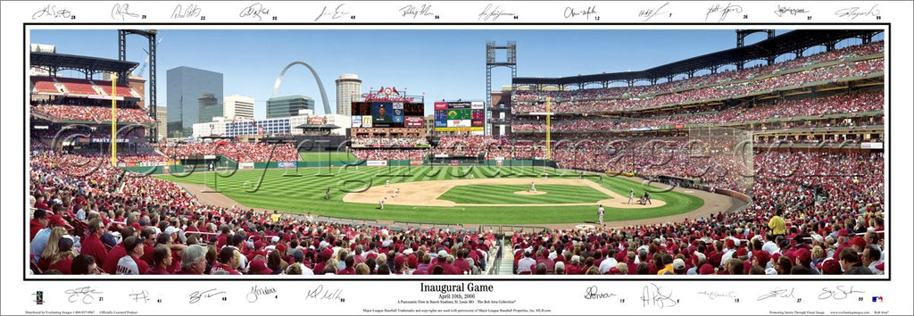 St. Louis Cardinals New Busch Stadium Inaugural Game (w/22 Sigs) Panoramic Poster - Everlasting ...
