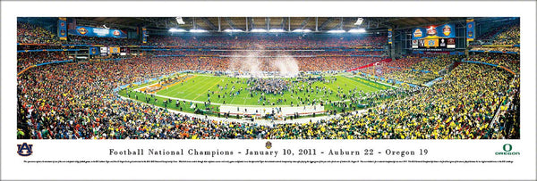 Auburn Tigers 2010 NCAA Football National Champions Panoramic Poster Print - Blakeway 2011