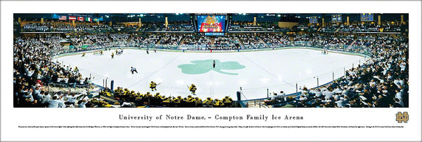 Notre Dame Fighting Irish Hockey Game Night Panoramic Poster Print - Blakeway