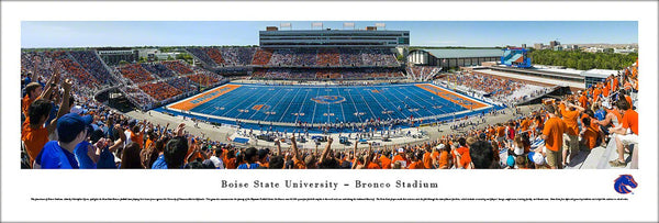 Boise State Broncos Football Stadium Gameday Panoramic Poster Print - Blakeway