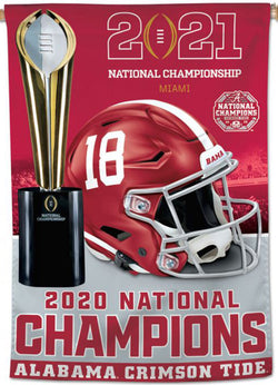 Alabama Crimson Tide 2020 NCAA Football Champions Official Wall BANNER Flag - Wincraft