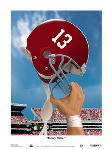 "Victory Alabama" Crimson Tide Football Art Print - USA Sports